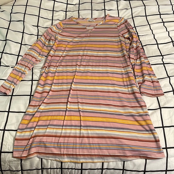 Girls long sleeve striped dress - Picture 1 of 3